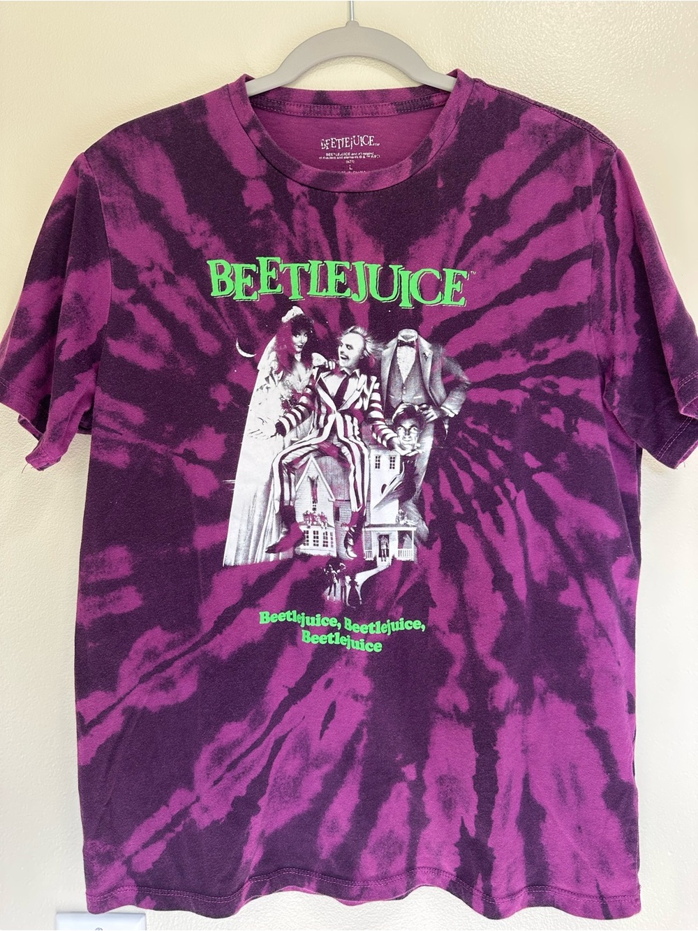 Beetlejuice Tie-Dye Graphic Tee - Purple & Black